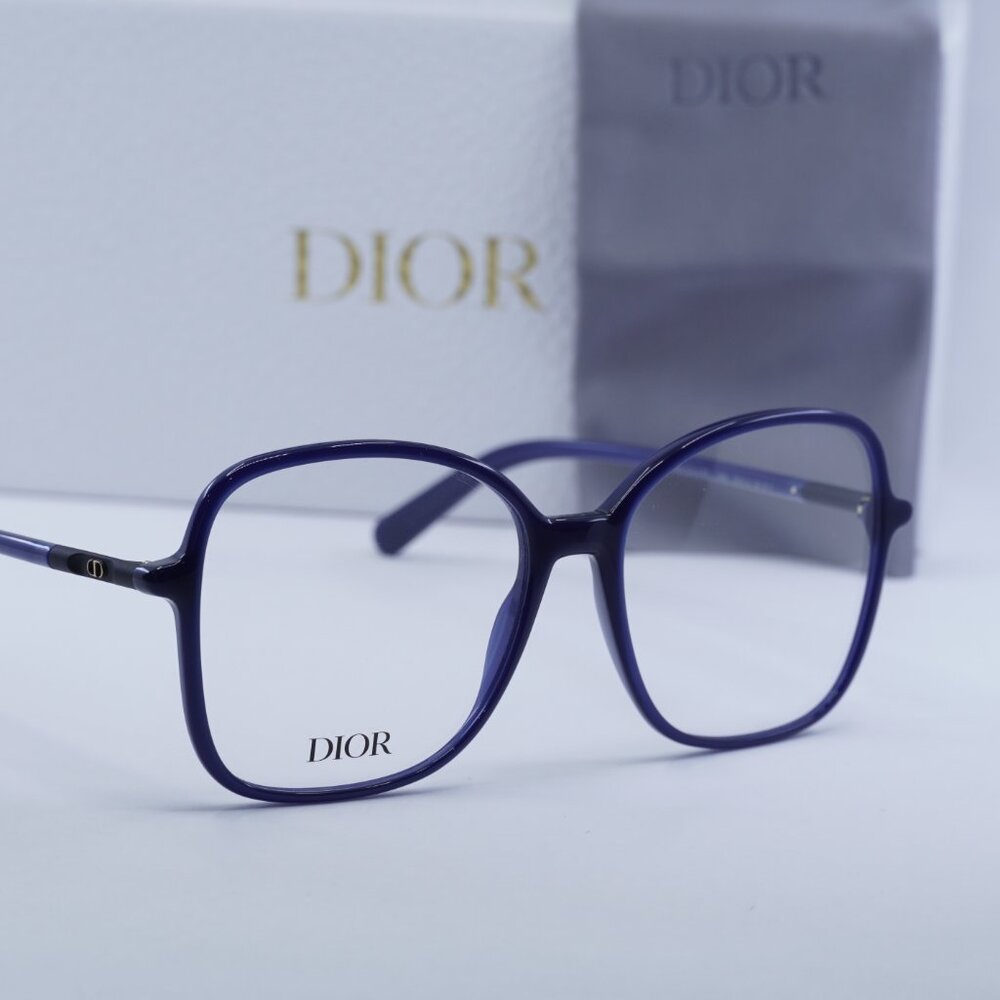 Final Price! Dior MINI CD O B2I 7400 Shiny Blue Eyeglasses 55mm - Picture 4 of 10